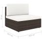 Preview: 9-tlg. Garten-Lounge-Set mit Kissen Braun Poly Rattan