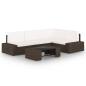 Preview: ARDEBO.de - 5-tlg. Garten-Lounge-Set mit Kissen Braun Poly Rattan