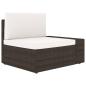 Preview: 5-tlg. Garten-Lounge-Set mit Kissen Braun Poly Rattan