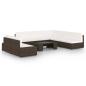 Preview: 8-tlg. Garten-Lounge-Set mit Kissen Braun Poly Rattan