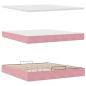 Preview: Ottoman-Bett mit Matratze Rosa 180x200 cm Samt