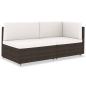 Preview: ARDEBO.de - Modulares 2-Sitzer-Sofa Poly Rattan Braun