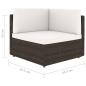 Preview: Modulares 2-Sitzer-Sofa Poly Rattan Braun