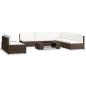 Preview: ARDEBO.de - 7-tlg. Garten-Lounge-Set Poly Rattan Braun