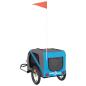 Preview: Fahrradanhänger Hunde Blau und Grau Oxford-Gewebe und Eisen