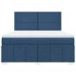 Preview: Boxspringbett mit Matratze Blau 180x200 cm Stoff