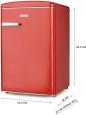 Preview: DOMO DO91703R Stand Retro Kühlschrank mit Gefrierfach, 54,5 cm breit, 120 L, rot