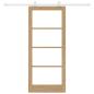 Preview: Schiebetür mit Beschlagset 'ORKDAL'aus Massivholz und Glas