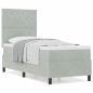 Preview: Boxspringbett mit Matratze Hellgrau 80x200 cm Samt