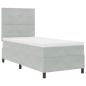 Preview: Boxspringbett mit Matratze Hellgrau 80x200 cm Samt
