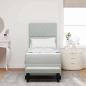Preview: Boxspringbett mit Matratze & Bank Hellgrau 80x200 cm Velours