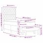 Preview: Boxspringbett mit Matratze & Bank Hellgrau 80x200 cm Velours