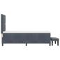 Preview: Boxspringbett mit Matratze & Bank Dunkelgrau 80x200 cm Samt