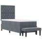 Preview: Boxspringbett mit Matratze & Bank Dunkelgrau 80x200 cm Samt