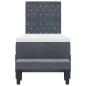 Preview: Boxspringbett mit Matratze & Bank Dunkelgrau 80x200 cm Samt