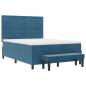 Preview: Boxspringbett mit Matratze & Bank Dunkelblau 140x200 cm Samt