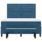 Preview: Boxspringbett mit Matratze & Bank Dunkelblau 140x200 cm Samt