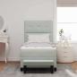 Preview: Boxspringbett mit Matratze & Bank Hellgrau 80x200 cm Samt