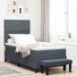 Preview: ARDEBO.de - Boxspringbett mit Matratze & Bank Dunkelgrau 80x200 cm Samt
