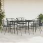 Preview: 7-teiliges Garten-Esszimmerset aus schwarzem Polyrattanglas