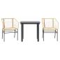 Preview: 3-teiliges Garten-Esszimmer-Set Braunes Polyrattanglas