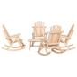 Preview: ARDEBO.de - 5-tlg. Garten-Lounge-Set Massivholz Fichte