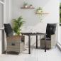 Preview: ARDEBO.de - 3-teiliges Garten-Ess-Set mit Kissen in Grau und Poly-Rattan
