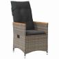 Preview: 3-teiliges Garten-Ess-Set mit Kissen in Grau und Poly-Rattan