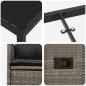 Preview: 3-teiliges Garten-Ess-Set mit Kissen in Grau und Poly-Rattan