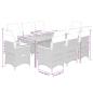 Preview: 9-tlg. Garten-Essgruppe mit Kissen Grau Poly Rattan