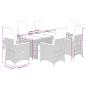 Preview: 7-tlg. Garten-Essgruppe mit Kissen Grau Poly Rattan