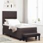 Preview: ARDEBO.de - Boxspringbett mit Matratze & Bank Dunkelbraun 100x200 cm Stoff