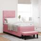 Preview: ARDEBO.de - Boxspringbett mit Matratze & Bank Rosa 80x200 cm Samt