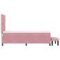 Preview: Boxspringbett mit Matratze & Bank Rosa 80x200 cm Samt