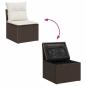 Preview: Gartensofa-set mit Kissen mit Kissen 6 pcs Braun Poly Rattan
