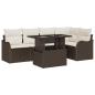 Preview: Gartensofa-set mit Kissen mit Kissen 6 pcs Braun Poly Rattan