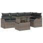 Preview: 6-teiliges Garten Sofa Set mit Kissen Grau Poly Rattan