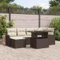 Preview: ARDEBO.de - 7-teilige Garten Sofa Set mit Kissen Braunes Poly-Rattan