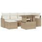 Preview: 7-teilige Garten Sofa Set mit Kissen Beige Poly Rattan