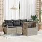 Preview: ARDEBO.de - 5-teiliges Garten-Sofa-Set mit Kissen Hellgrau Poly-Rattan