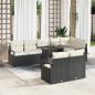 Preview: ARDEBO.de - 9-teiliges Garten-Sofa-Set mit Kissen Schwarz Poly Rattan