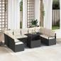 Preview: ARDEBO.de - 10-teiliges Garten-Sofa-Set mit Kissen Schwarz Poly Rattan