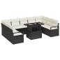 Preview: 10-teiliges Garten-Sofa-Set mit Kissen Schwarz Poly Rattan