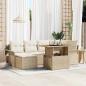 Preview: ARDEBO.de - 7-teiliges Garten-Sofa-Set mit Kissen Beige Poly Rattan