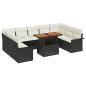 Preview: 10-teiliges Garten Sofa Set mit Kissen Schwarz Poly Rattan