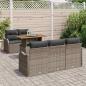 Preview: 6-teiliges Garten Sofa Set mit Kissen Grau Poly Rattan