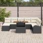 Preview: 9-teiliges Garten Sofa Set mit Kissen Schwarz Poly Rattan