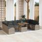 Preview: ARDEBO.de - Garten-Sofa-Set 11 stk. Grau Poly Rattan