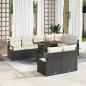 Preview: ARDEBO.de - 9-teiliges Garten Sofa Set mit Kissen Schwarz Poly Rattan