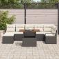 Preview: 8-teiliges Garten Sofa Set mit Kissen Schwarz Poly Rattan